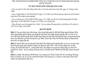 Quyết định 34/2001/QĐ-UB tiền lương bình quân để tính thuế Thu nhập doanh nghiệp Quảng Nam