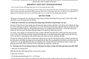 Nghị quyết 125/2001/NQ-HĐND Chương trình sản xuất hàng tiêu dùng xuất khẩu