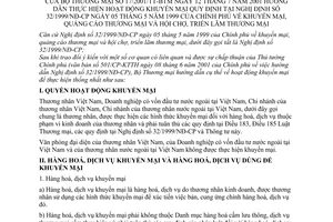 Thông tư 17/2001/TT-BTM khuyến mại, quảng cáo thương mại và hội chợ, triển lãm thương mại hướng dẫn Nghị định 32/1999/NĐ-CP