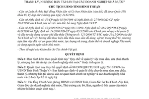 Quyết định 39/2001/QĐ-CTUBBT quản lý mua sắm thanh lý tài sản doanh nghiệp Nhà nước Bình Thuận