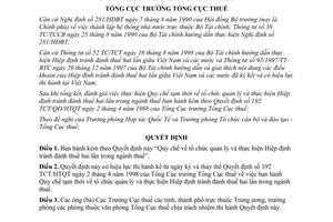 Quyết định 1133 TCT/QĐ/HTQT quản lý thực hiện Hiệp định tránh đánh thuế hai lần