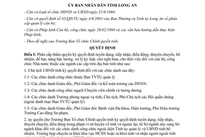 Quyết định 2434/2001/QĐ-UB phân cấp ký quyết định trong lĩnh vực quản lý cán bộ