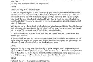 Nghị định thư  bổ sung Hiệp định vận tải đường bộ giữa Việt Nam Lào 2001