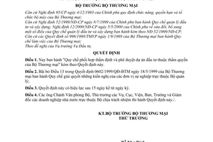 Quyết định 0760/2001/QĐ-BTM Quy chế phối hợp thẩm định phê duyệt dự án đầu tư