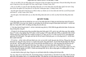 Nghị quyết 42/2001/NQ-HĐND kế hoạch phát triển kinh tế xã hội 2001-2005 Bến Tre