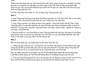 Thoả thuận giữa Chính phủ nước Cộng hoà Xã hội chủ nghĩa Việt Nam và Chính phủ n