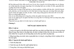 Pháp lệnh luật sư 2001 37/2001/PL-UBTVQH10