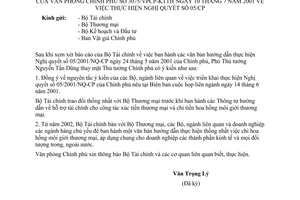 Công văn 3075/VPCP-KTTH  thực hiện NĐ 05/CP