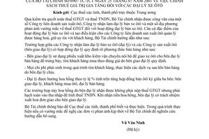 Công văn 6907/TC/TCT chính sách thuế giá trị gia tăng các đại lý xe ô tô