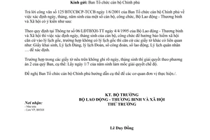 Công văn 2174/LĐTBXH-BHXH xác định ngày, tháng sinh công chức