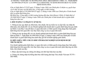 Thông tư 45/2001/TT-BKHCNMT kinh doanh dịch vụ giám định hàng hoá để hướng dẫn thực hiện Nghị định 20/1999/NĐ-CP