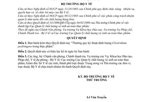 Quyết định 3348/2001/QĐ-BYT Thường quy kỹ thuật định lượng Clostridium perfringens trong thực phẩm