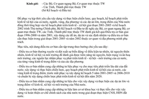 Công văn 5606/BKH-KHGDMT xây dựng kế hoạch ĐTCB giai đoạn 2001-2005 và năm 2002