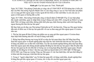 Công văn 3595/TCHQ-GSQL gửi cao su ở kho ngoại quan tại Ucraina