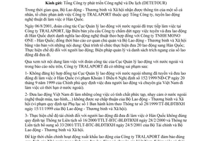 Công văn 2614/LĐTBXH-QLLĐNN  tạm đình chỉ xuất khẩu lao động và chuyên gia