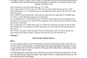 Thông tư 17/2001/TT-BYT hướng dẫn doanh nghiệp nước ngoài đăng ký hoạt động về thuốc và nguyên liệu làm thuốc tại Việt Nam