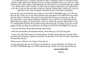 Thông tư 34/2001/TT-BGDĐTQuy định hình thức, đối tượng và tiêu chuẩn khen thưởng của Chính phủ, các Bộ, cơ quan ngang Bộ, cơ quan thuộc Chính quyền