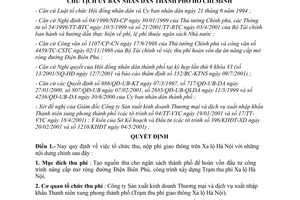 Quyết định 4960/QĐ-UB 2001 tổ chức thu nộp phí giao thông trên xa lộ Hà Nội Hồ Chí Minh