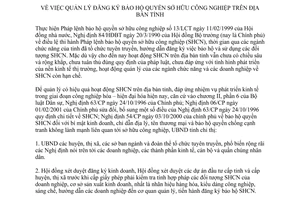 Chỉ thị số 17/2001/CT-UBND quản lý đăng ký bảo hộ quyền sở hữu công nghiệp Lào Cai