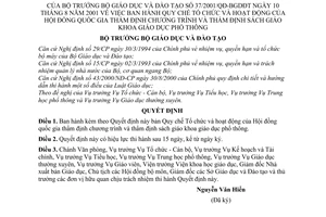 Quyết định 37/2001/QĐ-BGDĐT Quy chế tổ chức hoạt động Hội đồng quốc gia thẩm định chương trình  thẩm định sách giáo khoa giáo dục phổ thông