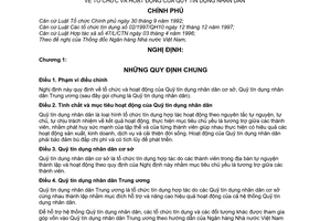 Nghị định 48/2001/NĐ-CP tổ chức và hoạt động của Quỹ tín dụng nhân dân