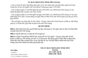 Quyết định 30/2001/QĐ-UB quản lý vốn ngân sách ủy thác cho Quỹ Đầu tư phát triển Tiền Giang