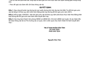 Quyết định 3864/2001/QĐ-UB phân loại đường để tính giá cước năm 2001