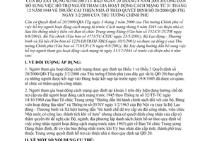 Thông tư  04/2001/TT-BXD hỗ trợ người tham gia hoạt động cách mạng từ ngày 31/12/1944 về trước cải thiện nhà ở
