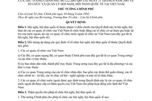 Quyết định 122/2001/QĐ-TTg tổ chức quản lý hội nghị, hội thảo quốc tế tại Việt Nam