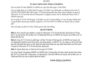 Quyết định 72/2001/QĐ -UB chuyển nhiệm vụ quản lý Nhà nước về Y tế Lâm Đồng