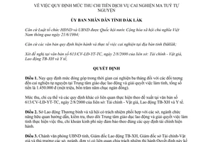 Quyết định 2524/2001/QĐ-UB quy định mức thu chi tiền dịch vụ cai nghiện ma túy tự nguyện Đăk Lắk