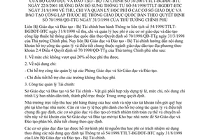 Thông tư liên tịch 38/2001/TTLT-BGD&ĐT-BTC  thu chi quản lý học phí cơ sở giáo dục đào tạo công lập hướng dẫn Thông tư 54/1998/TTLT-BGD&ĐT-BTC