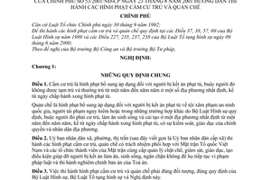 Nghị định 53/2001/NĐ-CP hướng dẫn thi hành hình phạt cấm cư trú và quản chế