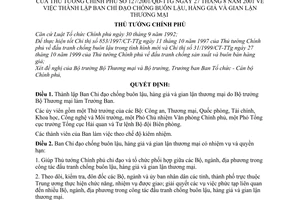 Quyết định 127/2001/QĐ-TTg thành lập ban chỉ đạo chống buôn lậu, hàng giả gian lận thương mại