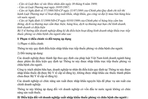 Thông tư 19/2001/TT-BYT hướng dẫn điều kiện nhập khẩu trực tiếp thuốc phòng