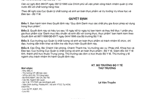 Quyết định 3742/2001/QĐ-BYT danh mục chất phụ gia được phép sử dụng trong thực phẩm