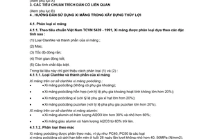 Tiêu chuẩn ngành 14TCN 114:2001 về xi măng và phụ gia trong xây dựng thủy lợi - hướng dẫn sử dụng do Bộ Nông nghiệp và Phát triển nông thôn ban hành