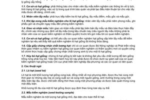 Tiêu chuẩn ngành 04TCN 33:2001 về hạt giống cây trồng lâm nghiệp – phương pháp kiểm nghiệm do Bộ Nông nghiệp và Phát triển nông thôn ban hành