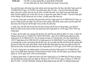 Công văn 216/BTCCBCP-TCBC trả lời thực hiện NĐ 16/2001/NQ-CP