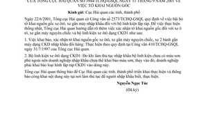 Công văn 3944/TCHQ-GSQL tờ khai nguồn gốc