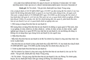 Công văn 9031/TC-QLCS hướng dẫn việc quản lý phát hành hoá đơn bán tài sản thanh lý