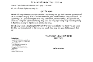 Quyết định 3174/2001/QĐ-UB bổ sung đối tượng được trang bị điện thoại di động