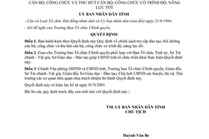 Quyết định 4051/2001/QĐ-UB trợ cấp đào tạo bồi dưỡng cán bộ công chức Bến Tre