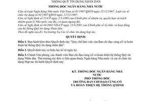 Quyết định 1154/2001/QĐ-NHNN Quy chế làm việc của Ban chỉ đạo củng cố hoàn thiện hệ thống Quỹ tín dụng Nhân dân