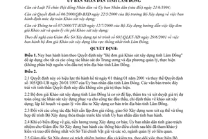 Quyết định 78/2001/QĐ-UB Bộ đơn giá Khảo sát xây dựng tỉnh Lâm Đồng