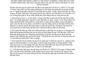 Chỉ thị 23/2001/CT-UB thực hiện Chỉ thị 11/2001/CT-TTg đẩy mạnh công tác quyết toán vốn đầu tư xây dựng cơ bản