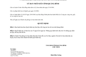 Quyết định 25/2001/QĐ-UB quy chế công tác lưu trữ Quảng Bình