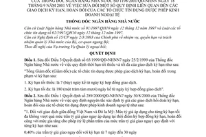 Quyết định 1198/2001/QĐ-NHNN sửa đổi quy định liên quan đến giao dịch kỳ hạn hoán đổi của tổ chức tín dụng được phép kinh doanh ngoại tệ
