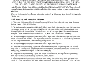 Thông tư 06/2001/TT-TCHQ cờ truyền thống, Hải quan hiệu, phù hiệu, cấp hiệu, biểu tượng, cờ hiệu và trang phục Hải quan Việt Nam