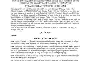 Quyết định 82/2001/QĐ-UB cải tiến công tác quản lý các dự án đầu tư trong nước